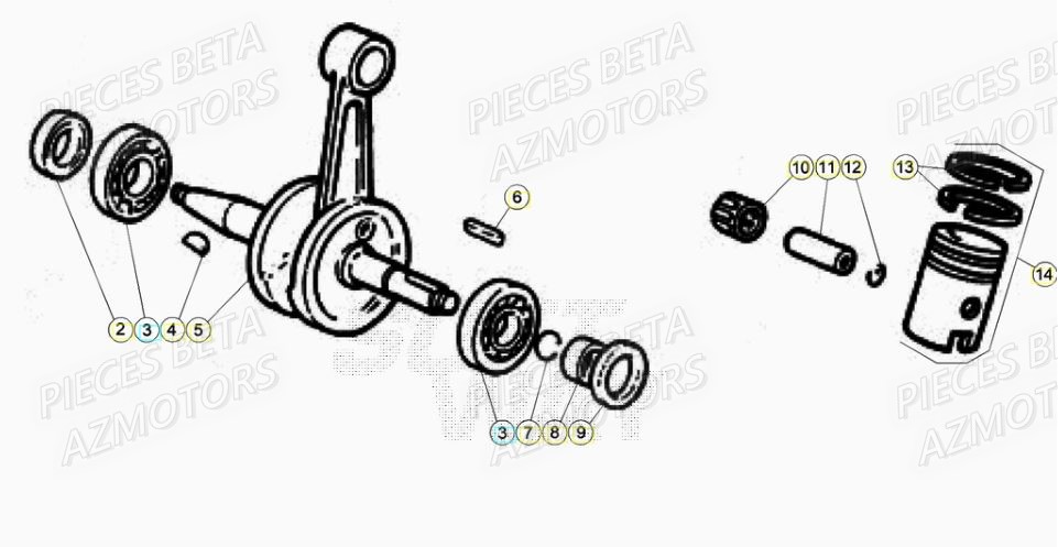 Vilebrequin BETA BETA Motard TRACK 2T 50 2021-2022