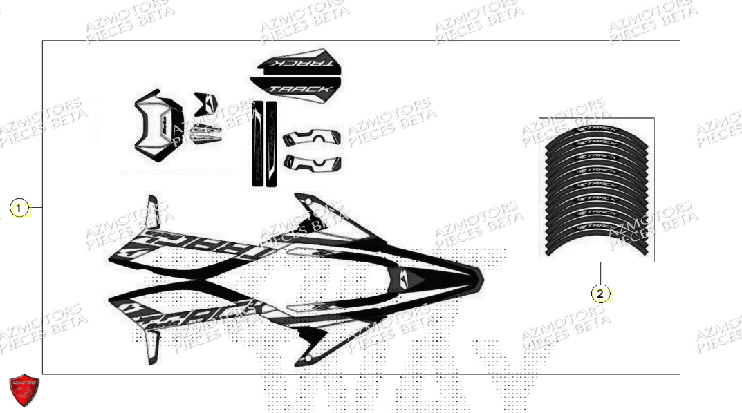 Autocollants BETA BETA Motard TRACK BLUE 2T 50 2024
