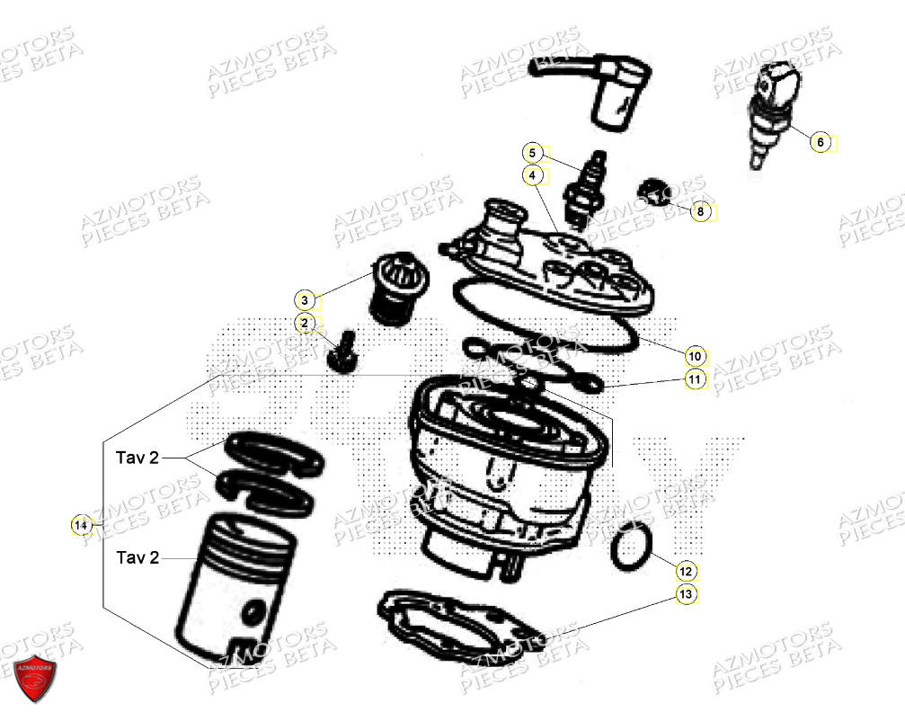 Cylindre Bougie BETA BETA Motard TRACK BLUE 2T 50 2024
