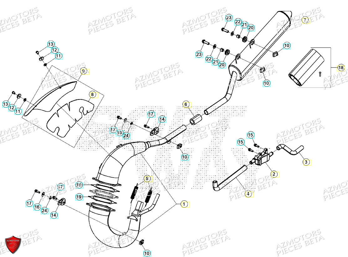 Echappement BETA BETA Motard TRACK BLUE 2T 50 2024
