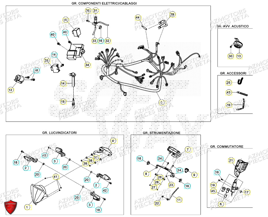 Installation Electrique BETA BETA Motard TRACK BLUE 2T 50 2024
