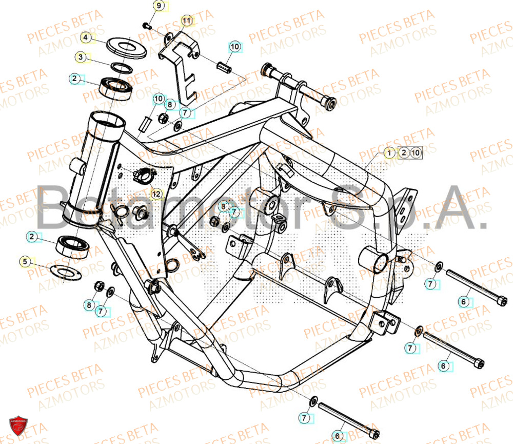 Chassis BETA BETA Motard X GREY 2T 50 2024