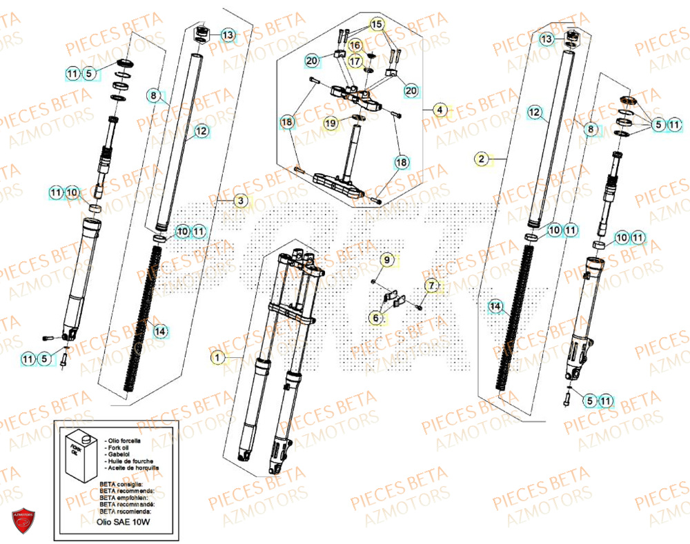 Fourche BETA BETA Motard X GREY 2T 50 2024