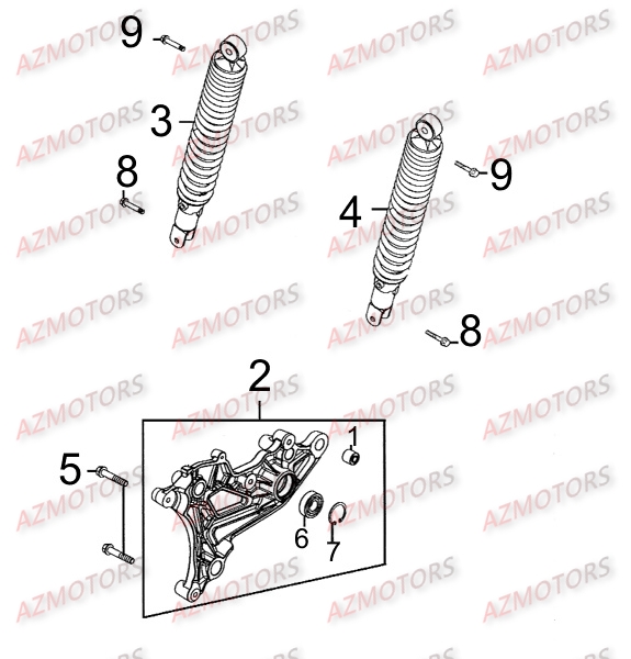 Amortisseur Arriere KYMCO Pièces Scooter Kymco MOVIE 125 S AFI 4T EURO III 