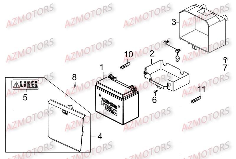 BATTERIE YTX9-BS YUASA (ORIGINE) KYMCO pour BATTERIE de MOVIE125-III-S