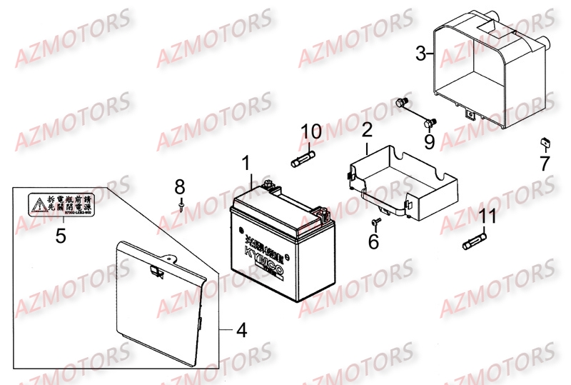 Batterie KYMCO Pièces Scooter Kymco MOVIE 125 S AFI 4T EURO III 