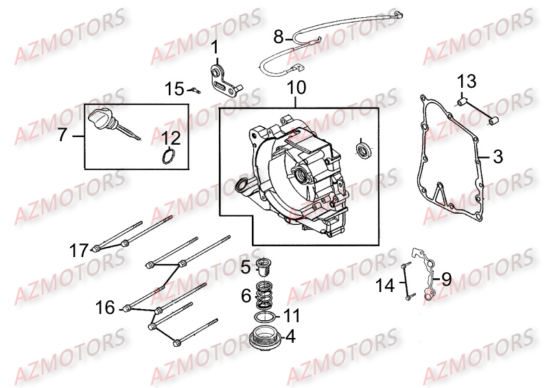 CARTER DROIT KYMCO Pièces Scooter Kymco MOVIE 125 S AFI 4T EURO III 