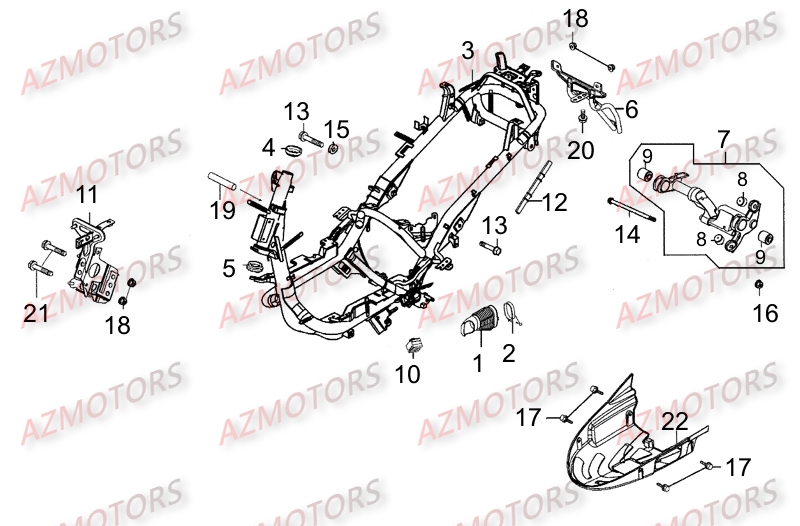 CHASSIS KYMCO Pièces Scooter Kymco MOVIE 125 S AFI 4T EURO III 