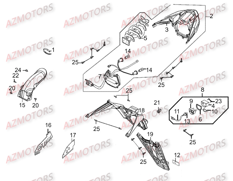 Feu Arriere KYMCO Pièces Scooter Kymco MOVIE 125 S AFI 4T EURO III 