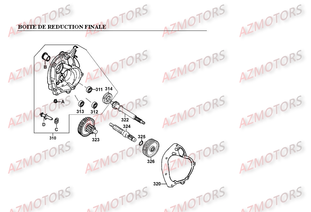 Boite De Reduction Finale KYMCO Pièces Scooter Kymco MOVIE XL 125 4T EURO II