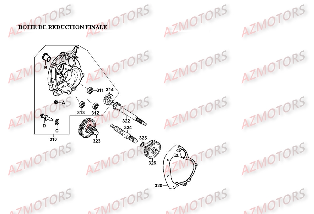 BOITE DE REDUCTION FINALE KYMCO Pièces Scooter Kymco MOVIE XL 125 4T EURO II