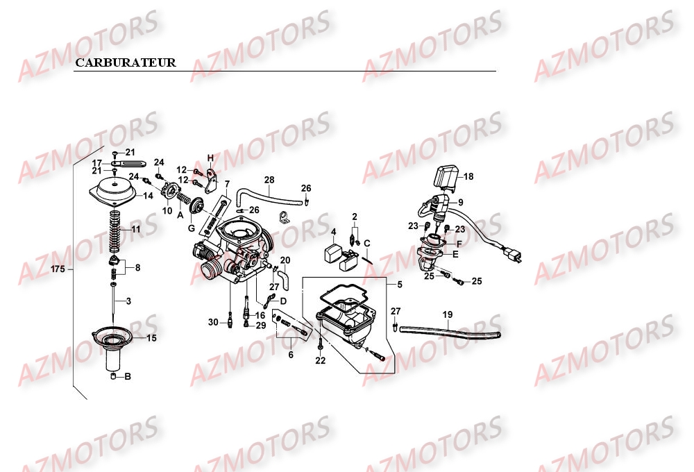 Carburateur KYMCO Pièces Scooter Kymco MOVIE XL 125 4T EURO II