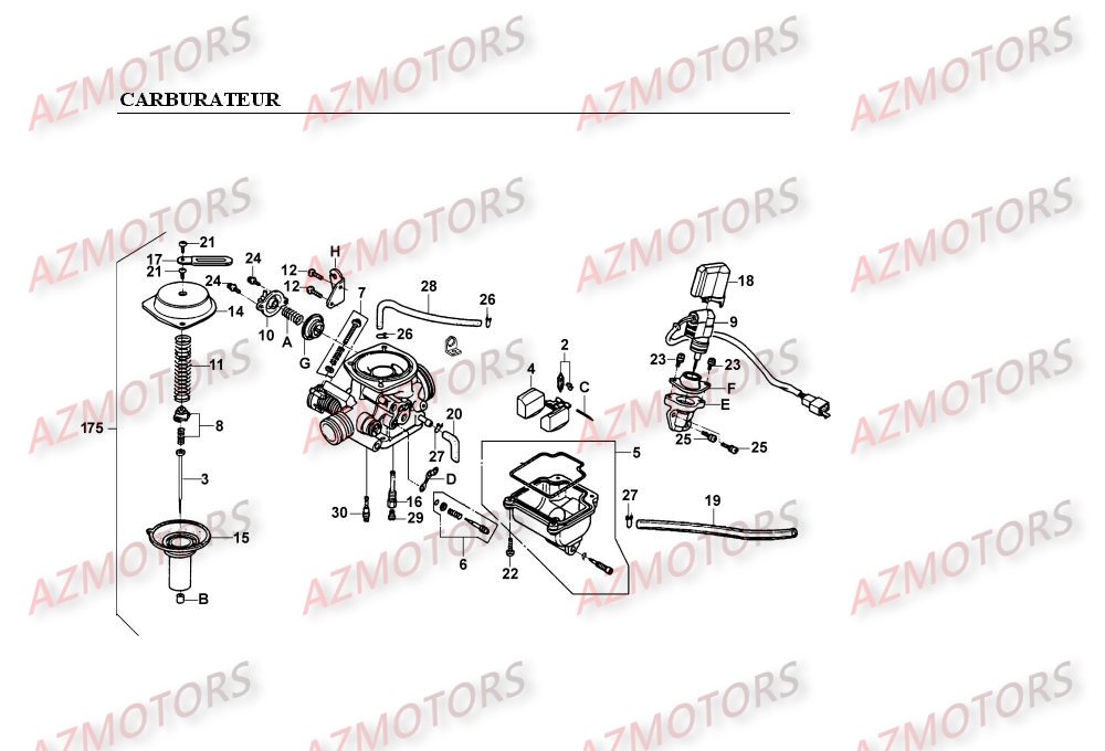 CARBURATEUR KYMCO Pièces Scooter Kymco MOVIE XL 125 4T EURO II