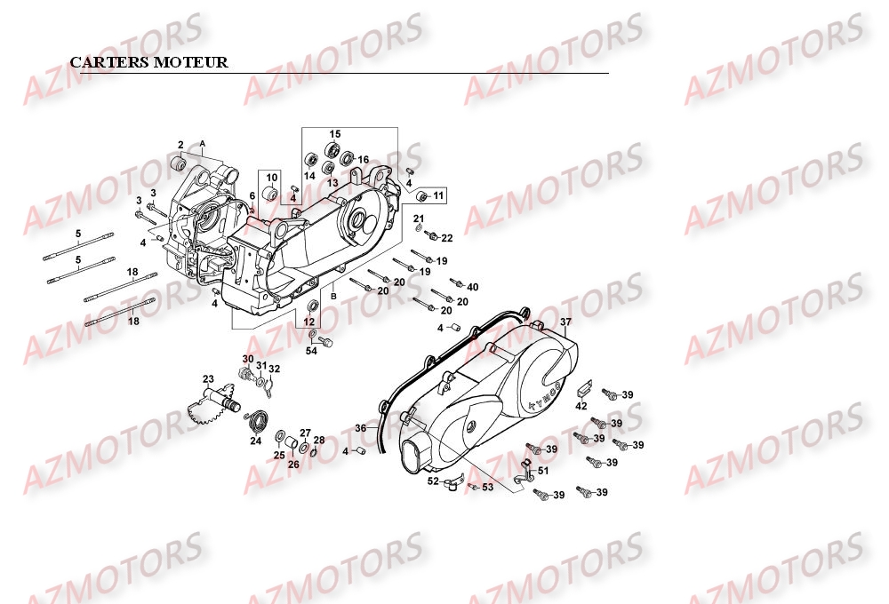 Carter Moteur KYMCO Pièces Scooter Kymco MOVIE XL 125 4T EURO II