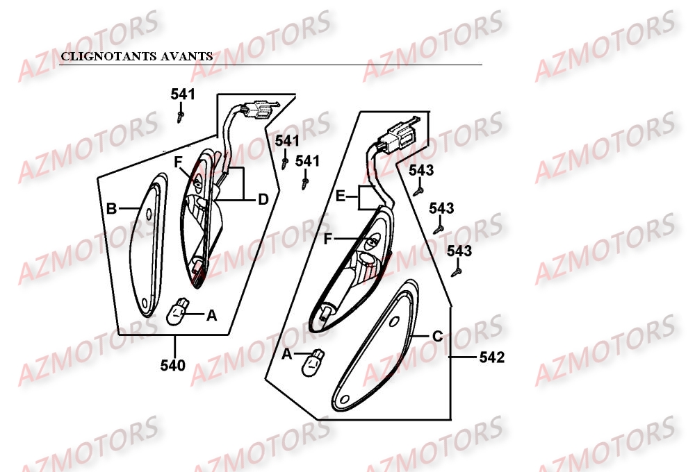 Clignotants Avant KYMCO Pièces Scooter Kymco MOVIE XL 125 4T EURO II