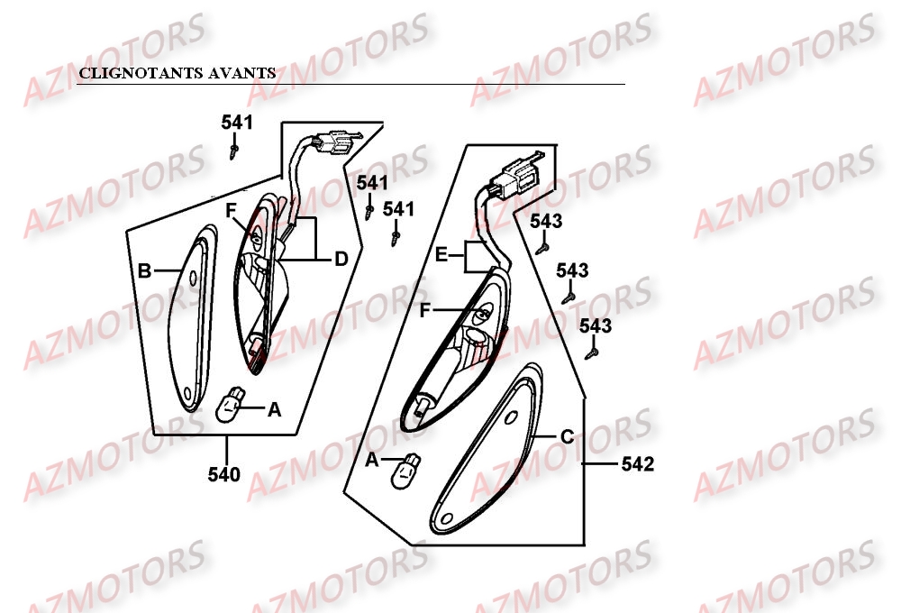 CLIGNOTANTS AVANT pour MOVIE125-XL-II