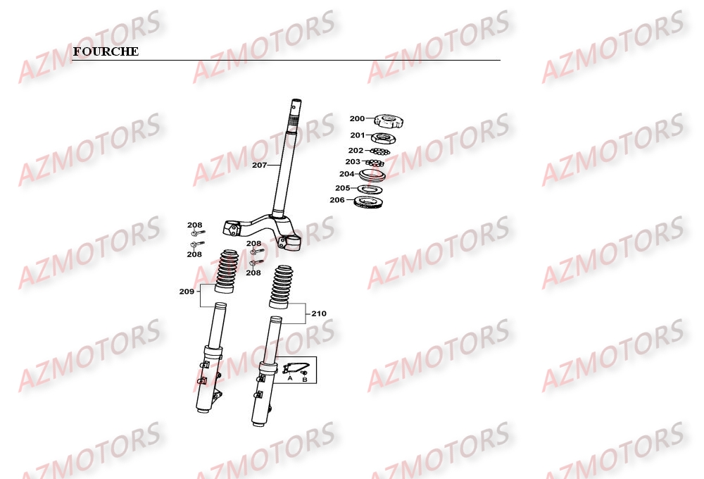 Fourche KYMCO Pièces Scooter Kymco MOVIE XL 125 4T EURO II