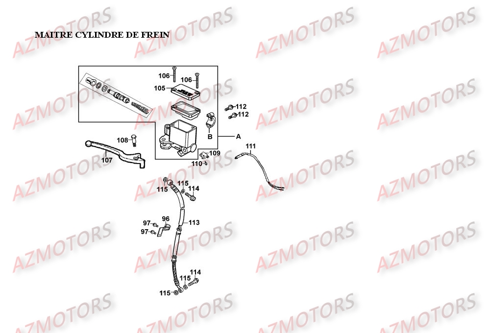 Maitre Cylindre Avant KYMCO Pièces Scooter Kymco MOVIE XL 125 4T EURO II