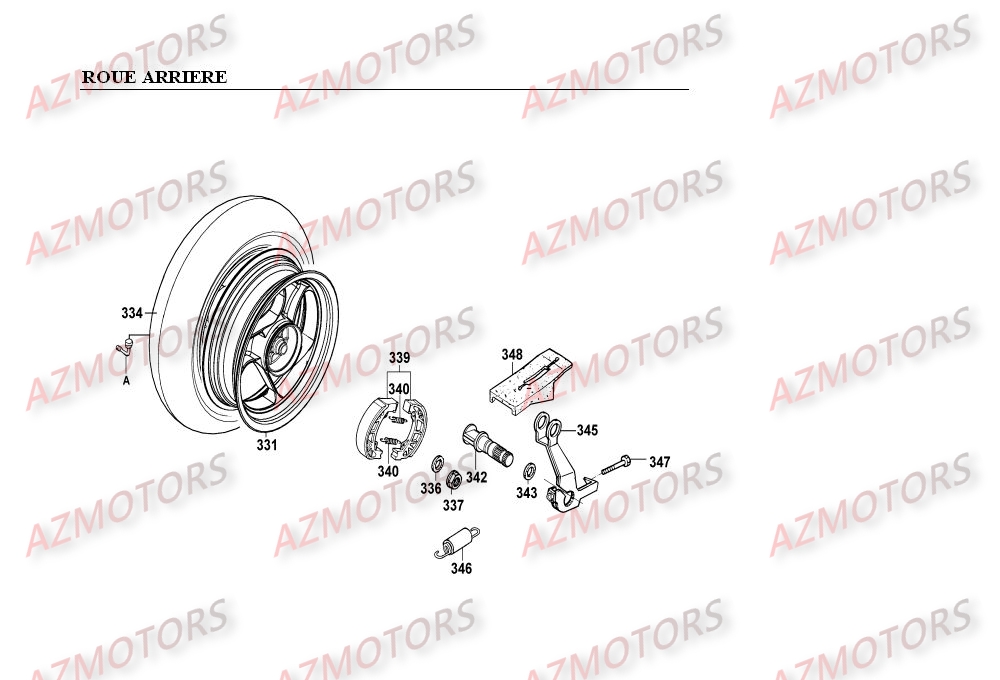 Roue Arriere KYMCO Pièces Scooter Kymco MOVIE XL 125 4T EURO II