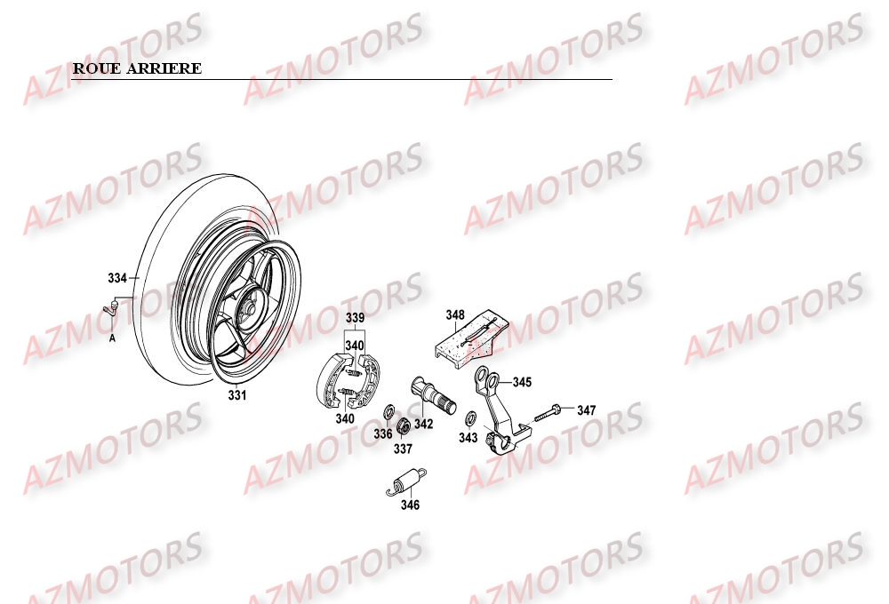 ROUE ARRIERE KYMCO MOVIE125 XL II