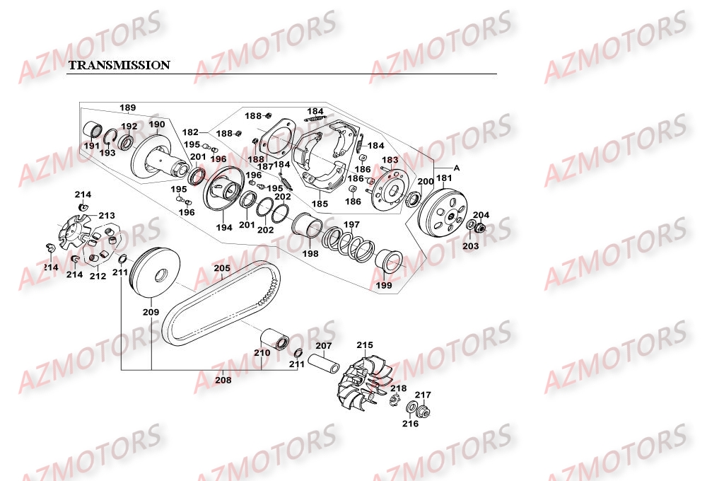 Transmission KYMCO Pièces Scooter Kymco MOVIE XL 125 4T EURO II