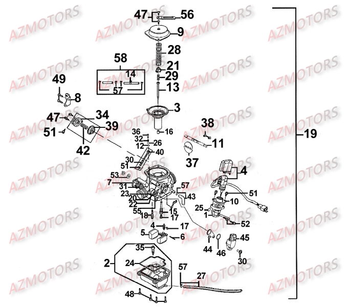 Carburateur KYMCO Pièces Scooter Kymco MOVIE XL 125 4T EURO III