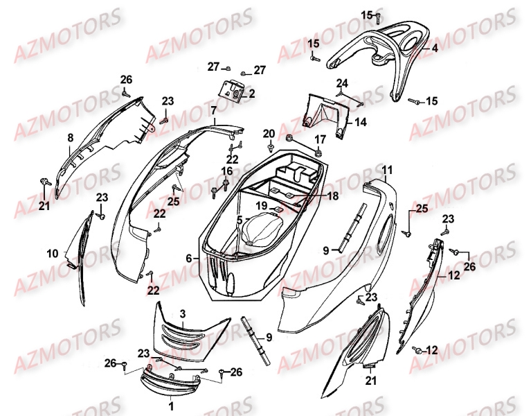 CARENAGES ARRIERE KYMCO MOVIE125 XL III