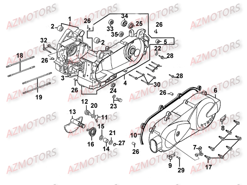 CARTER MOTEUR pour MOVIE125-XL-III