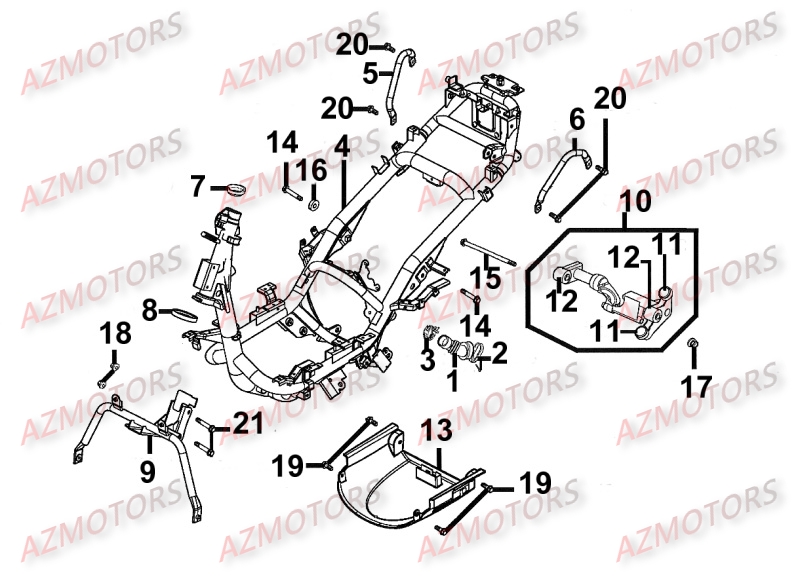 Chassis KYMCO Pièces Scooter Kymco MOVIE XL 125 4T EURO III