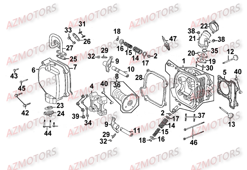 CULASSE KYMCO Pièces Scooter Kymco MOVIE XL 125 4T EURO III