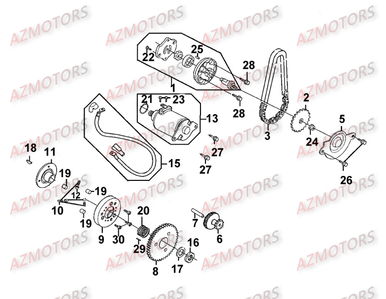 Demarreur   Pompe A Huile KYMCO Pièces Scooter Kymco MOVIE XL 125 4T EURO III