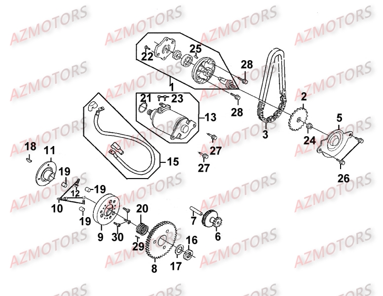 DEMARREUR - POMPE A HUILE KYMCO Pièces Scooter Kymco MOVIE XL 125 4T EURO III