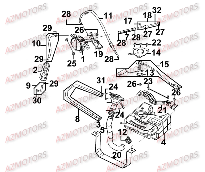 Reservoir KYMCO Pièces Scooter Kymco MOVIE XL 125 4T EURO III