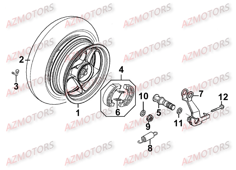 Roue Arriere KYMCO Pièces Scooter Kymco MOVIE XL 125 4T EURO III