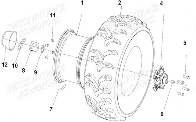 Roues Avant HYTRACK Pièces Hytrack MP4 ELECTRIQUE