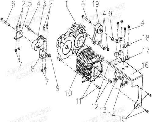 Support Boite HYTRACK Pièces Hytrack MP4 ELECTRIQUE