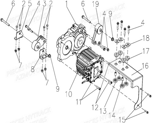 SUPPORT_BOITE HYTRACK Pièces Hytrack MP4 ELECTRIQUE