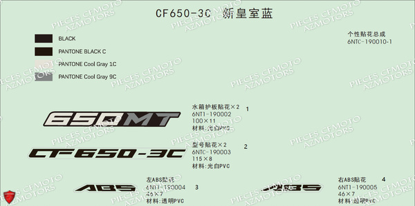 Decors Stickers Blanc CFMOTO 