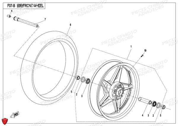 Roue Avant Noir Mat CFMOTO 
