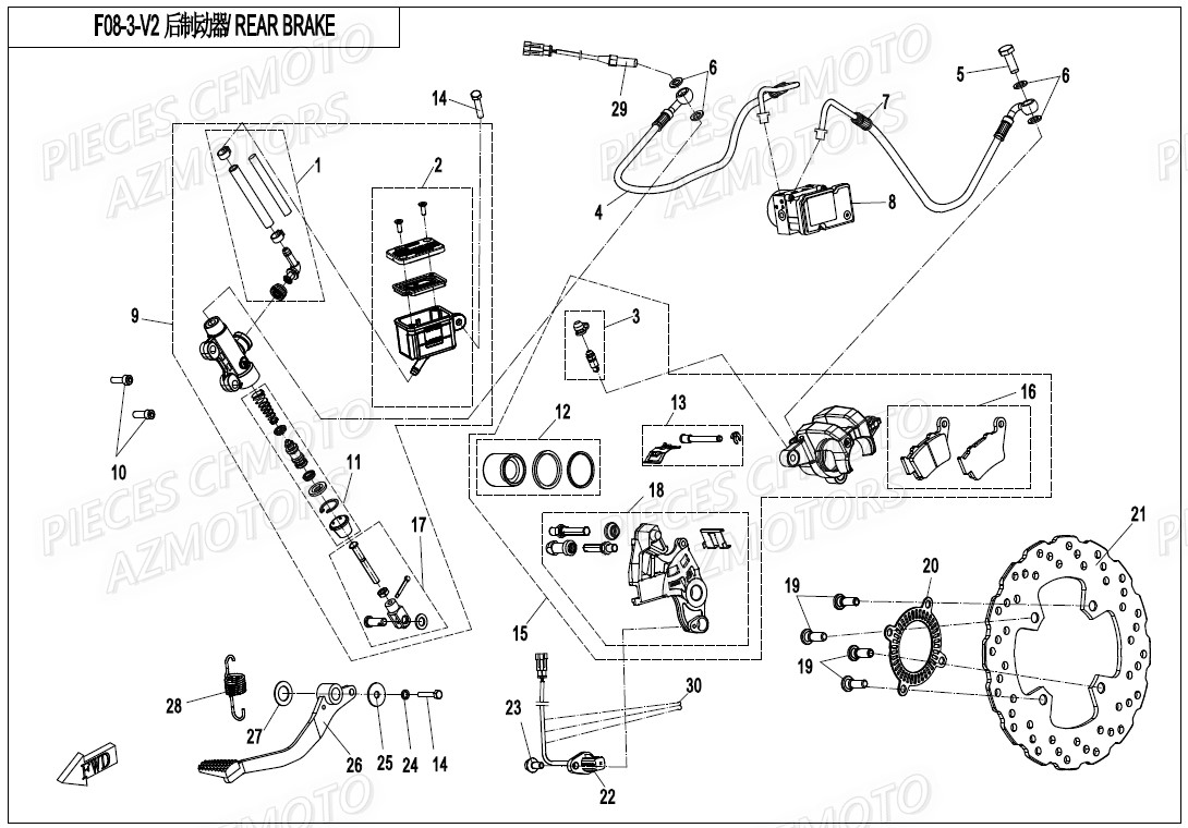 FREIN ARRIERE CFMOTO MT 650 2019