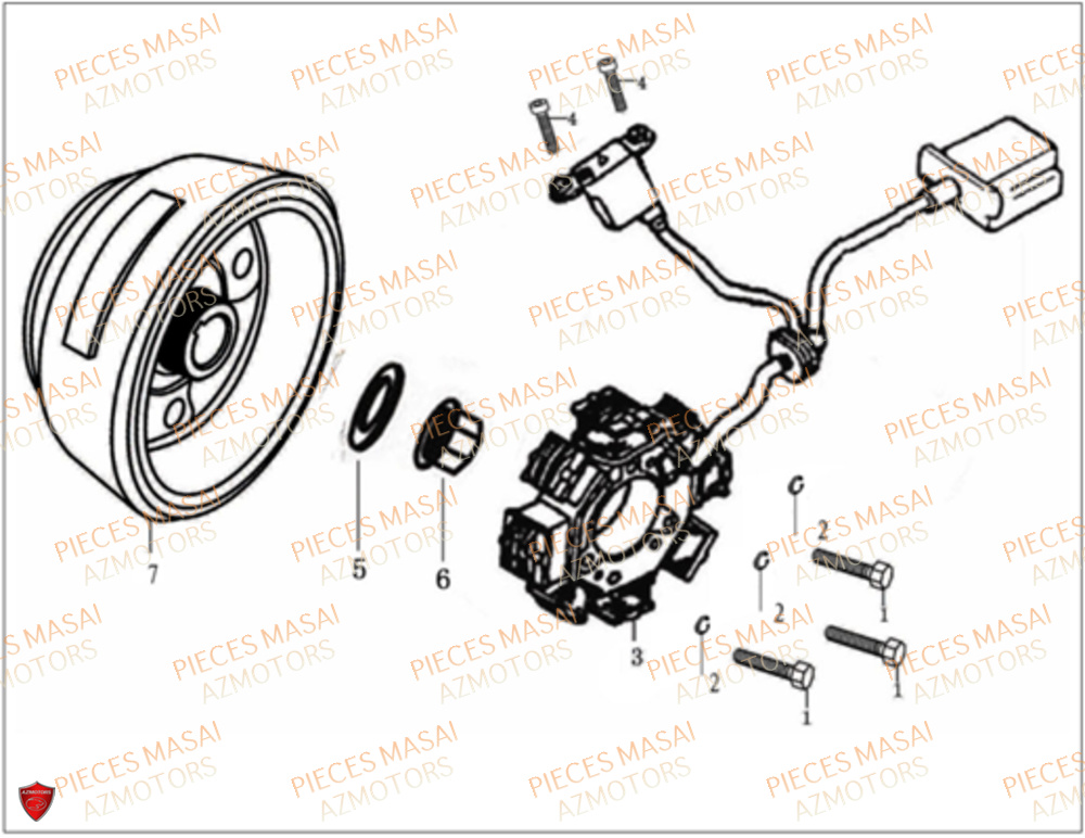 Alternateur MASAI Pièces Moto MUSCLE 125 E4