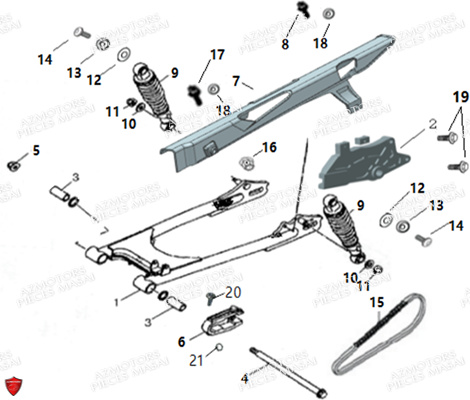 BRAS_OSCILLANT-SUSPENSION_ARRIERE MASAI Pièces Moto MUSCLE 125 E4