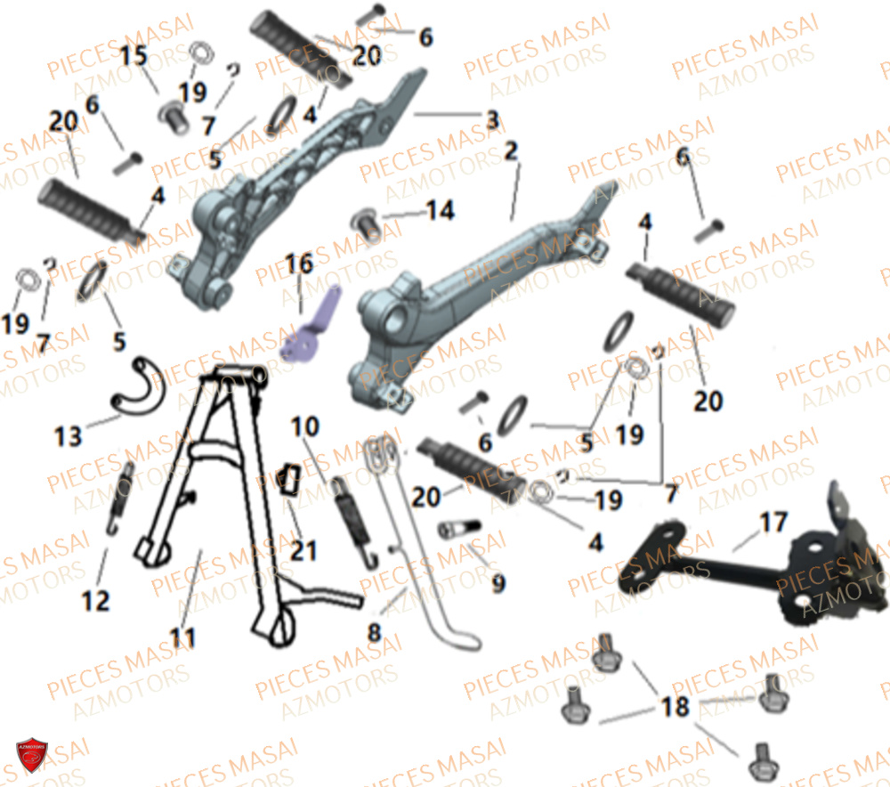 Cale Pied MASAI Pièces Moto MUSCLE 125 E4