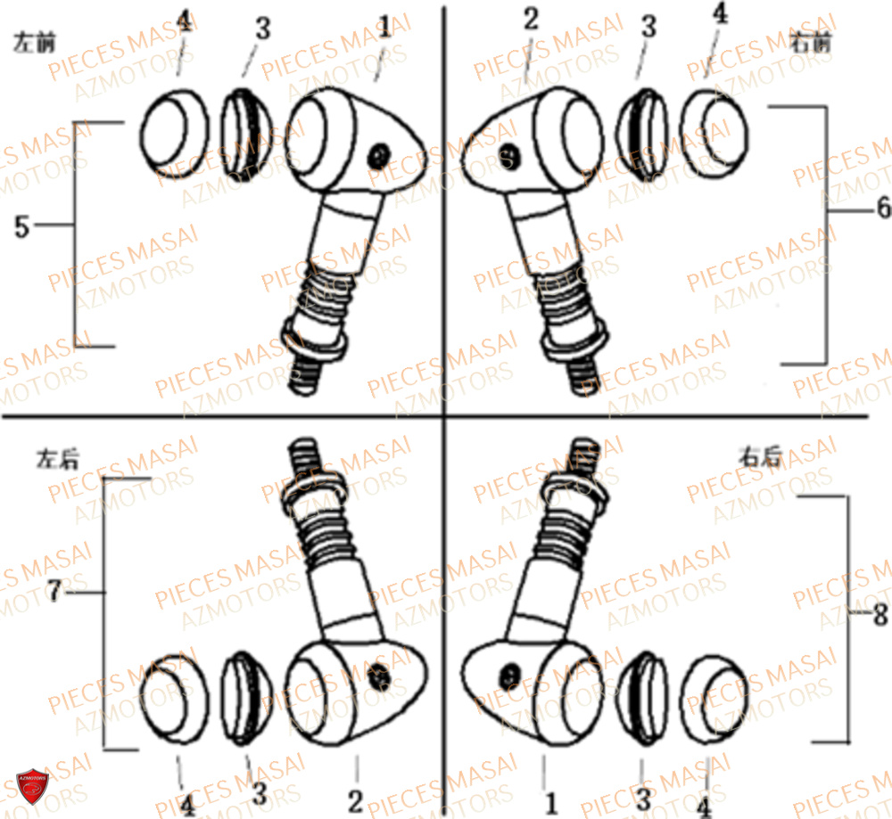 Clignotants MASAI Pièces Moto MUSCLE 125 E4