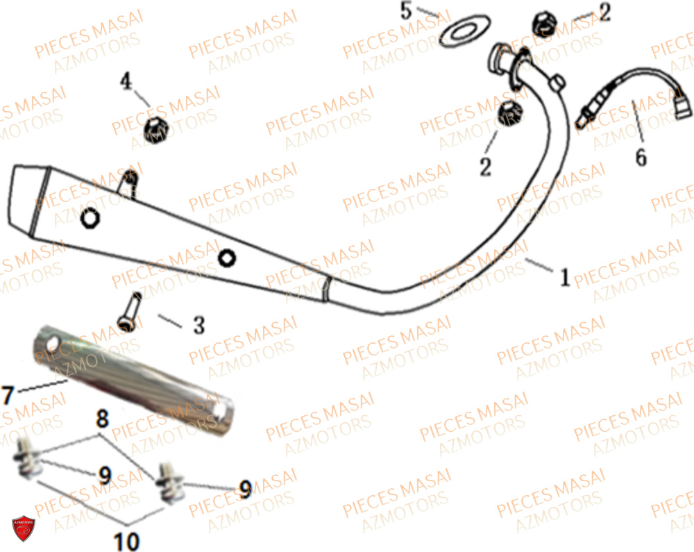 Echappement MASAI Pièces Moto MUSCLE 125 E4