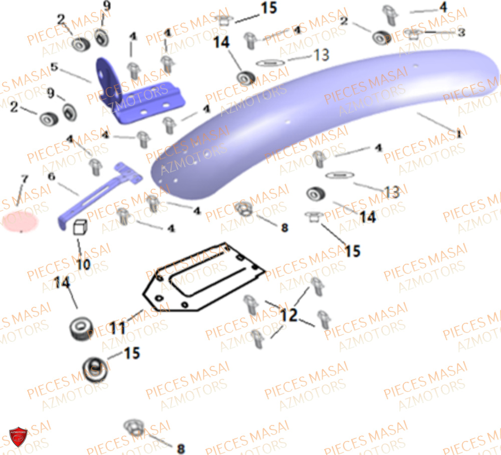 GARDE_BOUE_ARRIERE MASAI Pièces Moto MUSCLE 125 E4