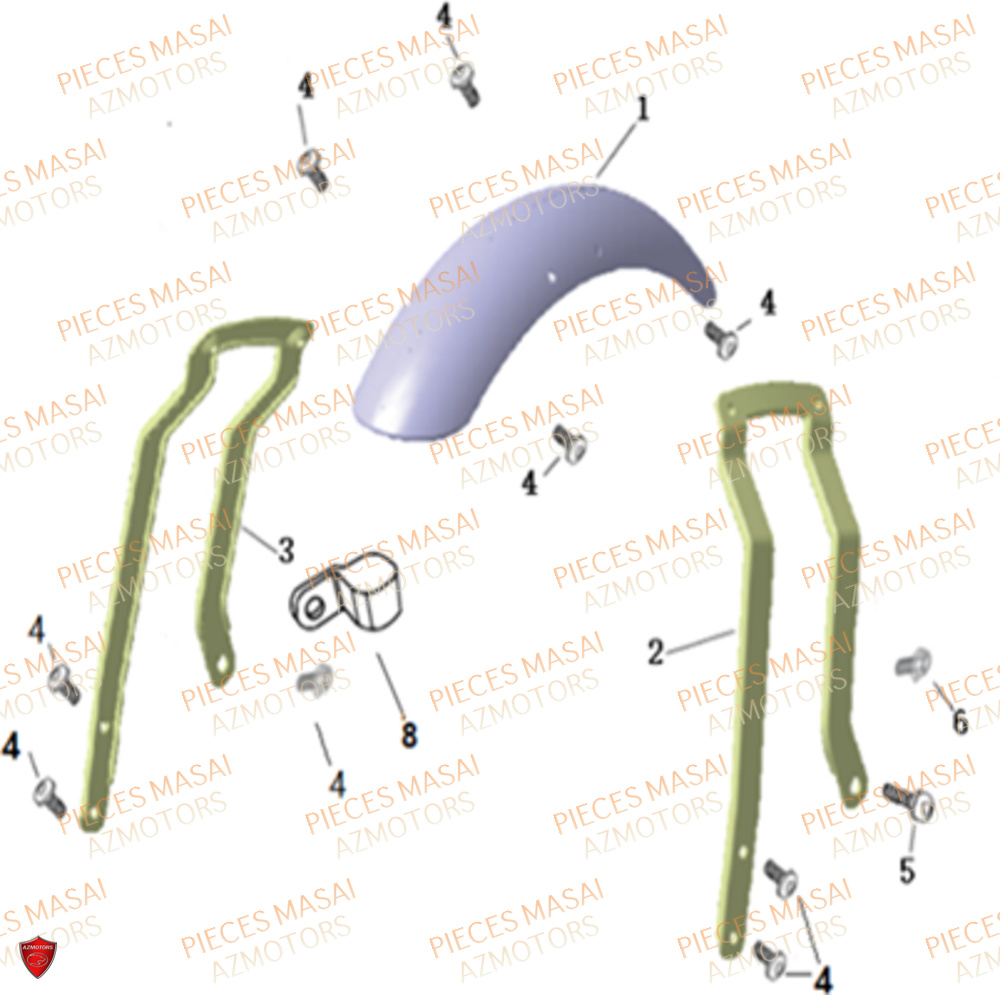 Garde Boue Avant MASAI Pièces Moto MUSCLE 125 E4