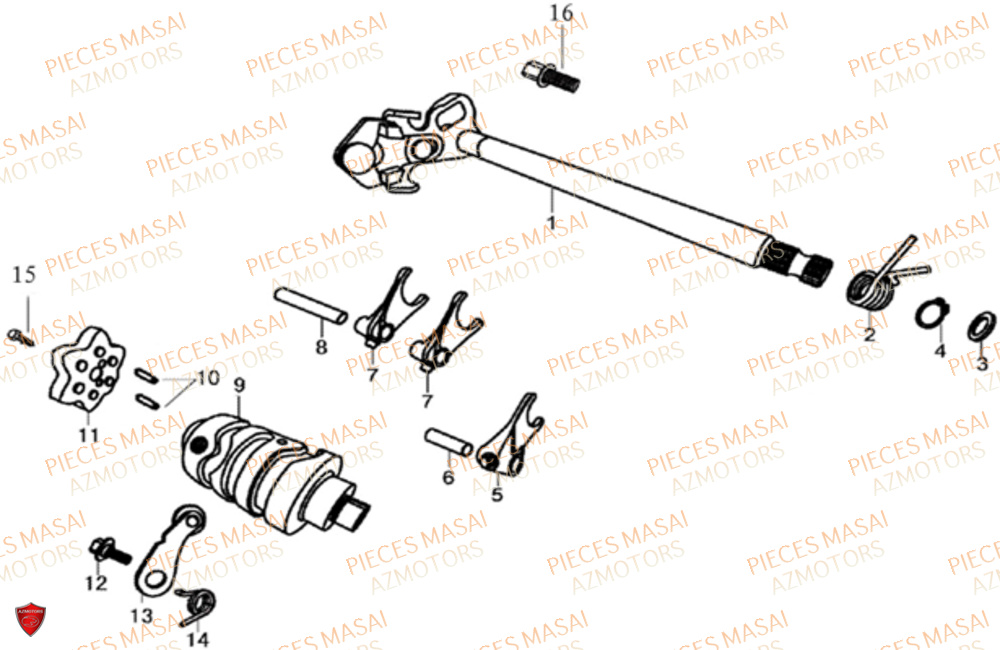 Selection De Vitesses MASAI Pièces Moto MUSCLE 125 E4