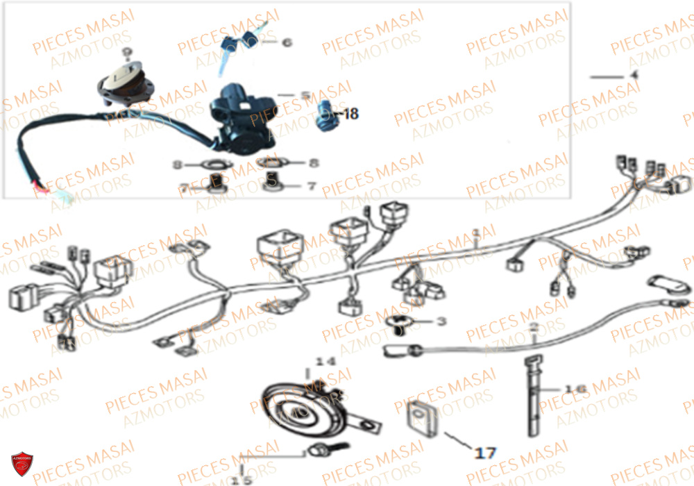 Systeme Electrique MASAI Pièces Moto MUSCLE 125 E4