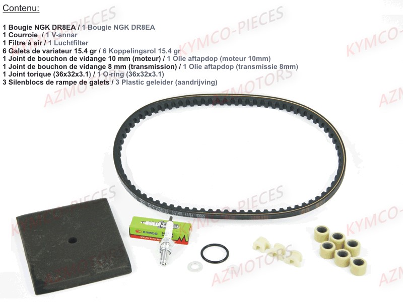 1 Set Entretien Periodique KYMCO Pièces MXER_150 4T EURO II HOMOLOGUE (LC30AB/LC30AD)